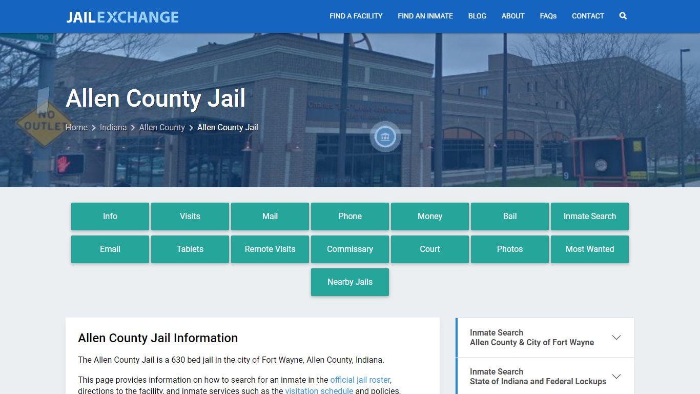 Allen County Jail, IN Inmate Search, Information